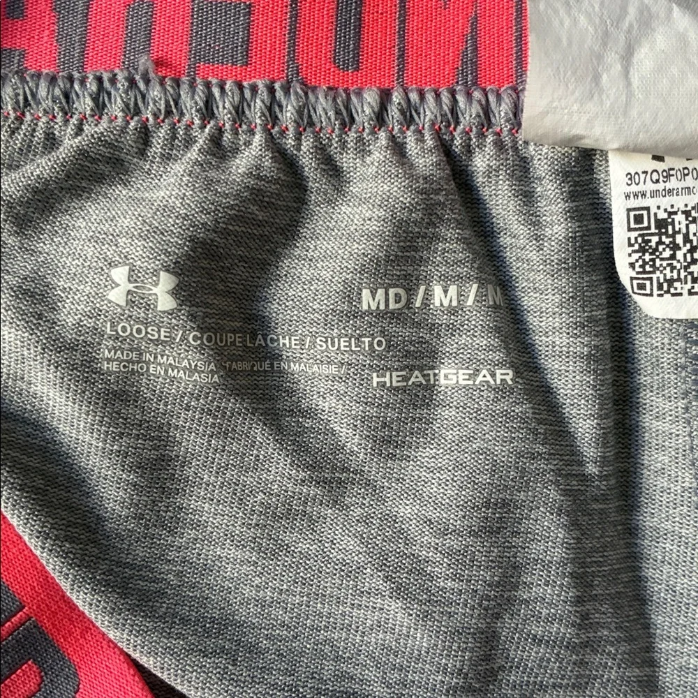 Under Armour Gray Jogger Pants Play Up Twist Pants HeatGear Loose Light Gray